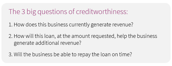 3 questions of creditworthiness